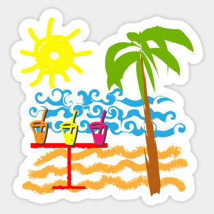 Beach party Sticker